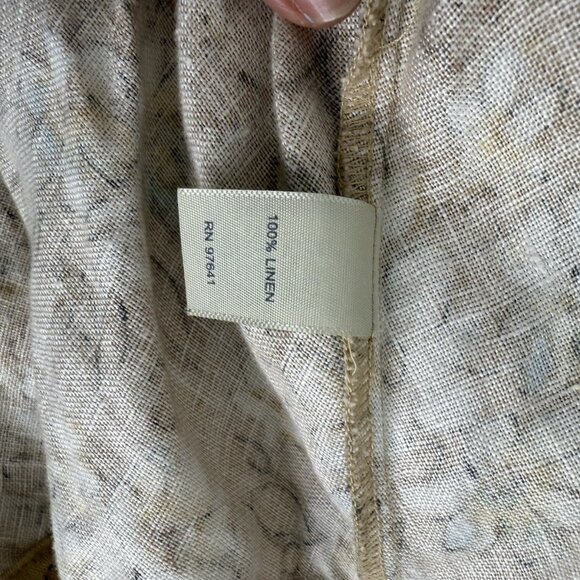 J. Jill Skirt A Line Midi Elastic Waist Linen Floral BeigeSize XLTBeige Cottage - Picture 6 of 6